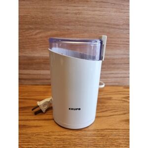KRUPS Electric Fast Touch Coffee Mill Grinder 203B White Stainless Steel Blades